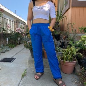 Blue track suit pants